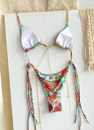 Miyouj Nuovi Bikini Stampati Costumi da bagno Donna Costume da bagno sexy Fasciatura Bikini Set 2024 Beachwear String Costumi da bagno Micro Biquinis platinumshop