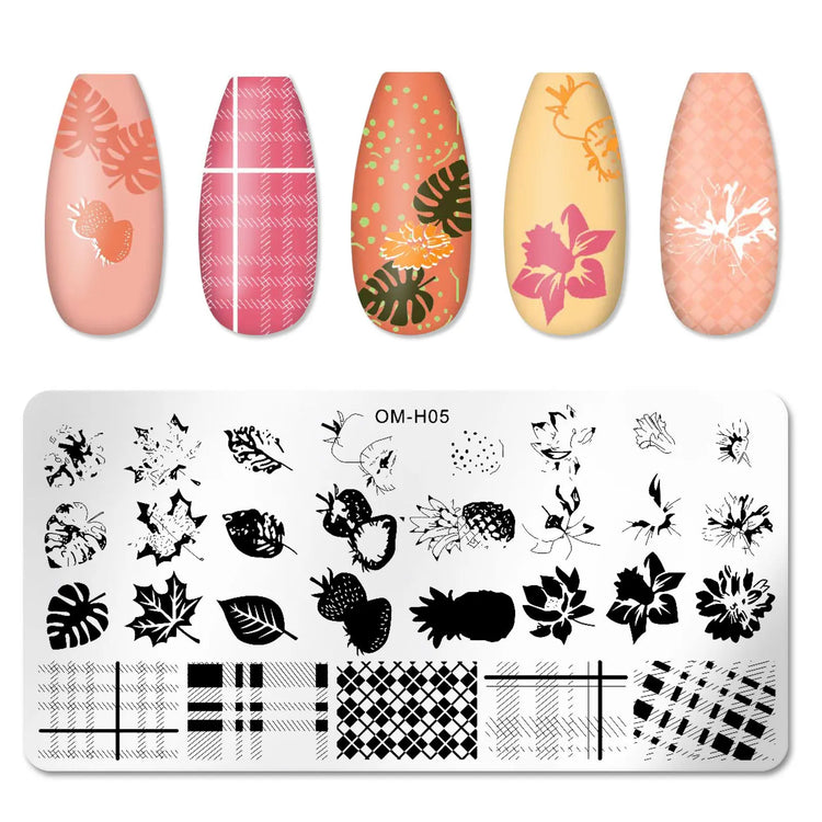 Nail Art Templates Stamping Plate Design Flower Leaf Butterfly Christmas Lace Stamp Templates Plates Image Manicure Accessories
