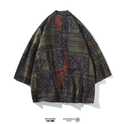 Camicie Uomo Yukata Cosplay Kimono Giapponese Retrò, Camicie Etniche Stampate da Uomo, Camicie in Lino Moda Donna, Blusa Oversize Haori