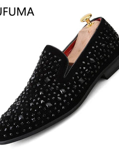 Scarpe formali da uomo strass scarpe eleganti da uomo Sepatu Slip On Pria mocassini da uomo scarpe da sposa Moda Italiana De Hombre Bona Zapatos