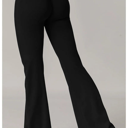 High Waist Wide Leg Pants Leggings Women Tights Fitness Bell-bottoms Yoga Elastic Leggings Push Up Gym Workout Flared Pants PlatiNum