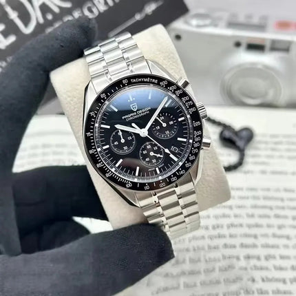 PAGANI DESIGN 500 Orologio da Uomo di Lusso con Cronografo Sportivo, Quadrante Tondo, Vetro Zaffiro AR, Movimento Giapponese, Acciaio 316L, Luminoso platinumshop
