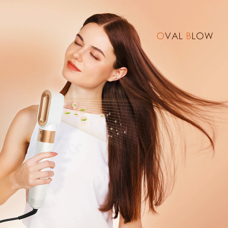 Multi Functional 5-In-1 Hot Air Comb Styling Set Including Dryer Straight Hair Brush Hair Dryer Automatic Curling Iron Gift