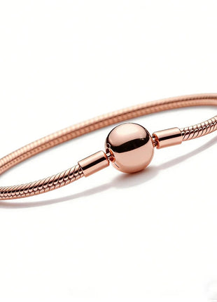 Nuovo Bracciale Artigianale Originale in Argento 925 con Charm, Liscio e Morbido, a Osso di Serpente, per Donna - Regalo 2026 PlatiNum