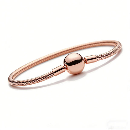 Nuovo Bracciale Artigianale Originale in Argento 925 con Charm, Liscio e Morbido, a Osso di Serpente, per Donna - Regalo 2026 PlatiNum