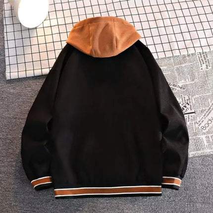 Men's Autumn New Brand All-match Student Letter Hooded Jacket Trendy Women High Quality Varsity Baseball Uniform Jacket