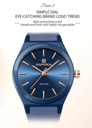 NAVIFORCE 2025 Orologi moda donna Orologio al quarzo Sport Cinturino in silicone Orologi da polso da donna Orologio semplice Regalo relogios feminino platinumshop
