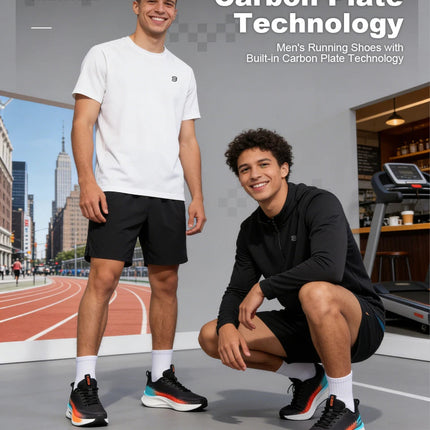 Baasploa Running Shoes Men Carbon Plate Professional Cushioning Anti-slip Sneaker Female Casual Breathable Jogging Sports Shoes PlatiNum