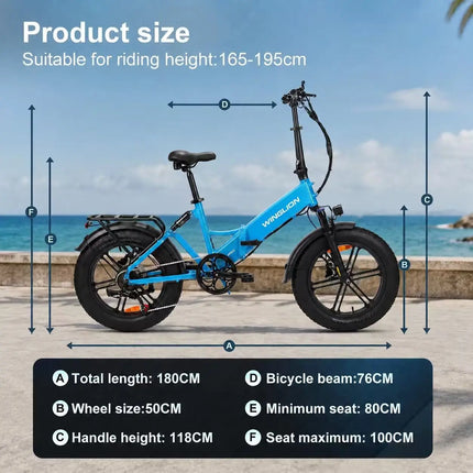 WINGLION EB-FF2.0 Bicicletta Elettrica Pieghevole da Donna, Motore 750W, Batteria 48V 15Ah, Autonomia 100KM, Velocità 40KM/H, Pneumatici Fat 4.0 da 20 Pollici, E-bike Pieghevole per Tutti i Terreni