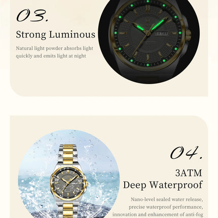 Orologio da Donna POEDAGAR Elegante con Data e Giorno della Settimana, Movimento al Quarzo, Acciaio Inossidabile, Luminoso e Impermeabile platinumshop