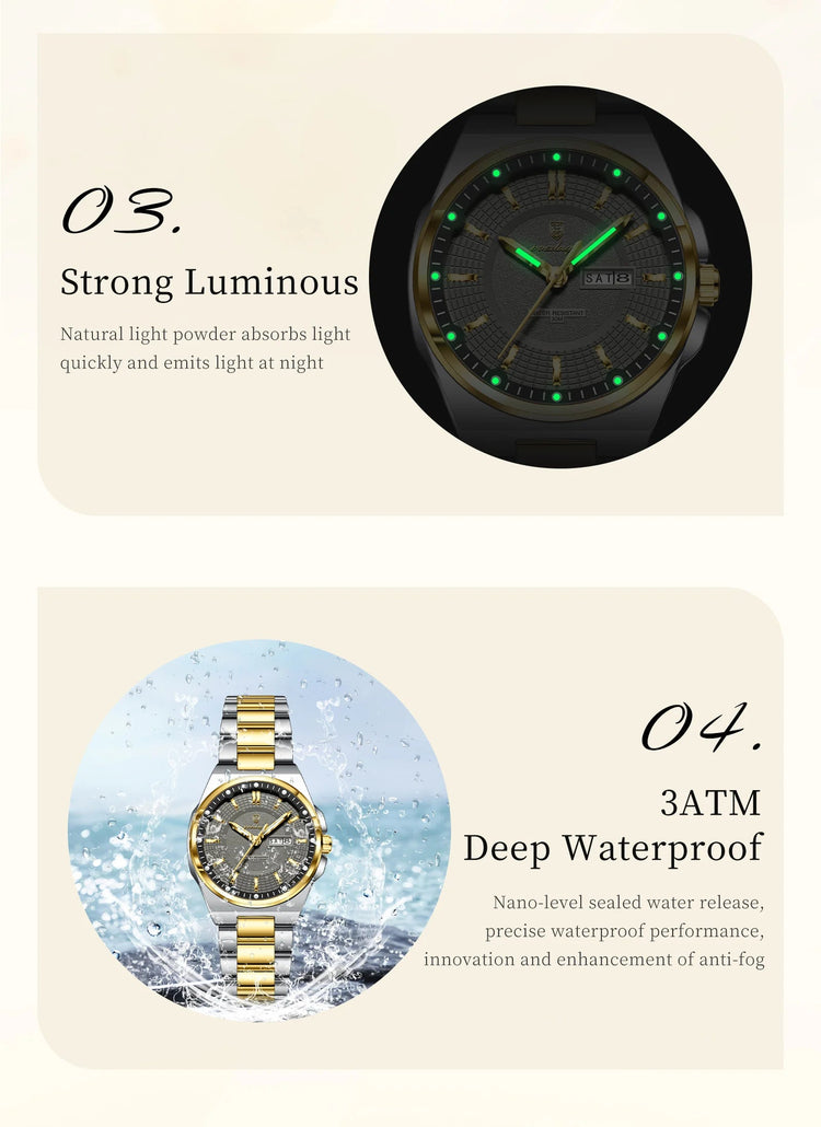 Orologio da Donna POEDAGAR Elegante con Data e Giorno della Settimana, Movimento al Quarzo, Acciaio Inossidabile, Luminoso e Impermeabile platinumshop