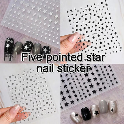 ail Stickers Self-adhesive Nail Ribbon Star Sticker Gel Polish Decals Kawaii Accesories ZJT15