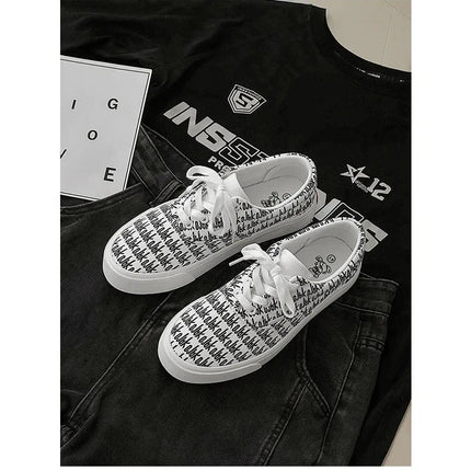 Designer Canvas Casual shoes for men  Flats Vulcanized Shoes Original printed sneakers male Skateboard street shoes men Tennis