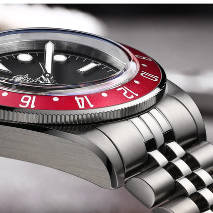 ADDIESDIVE Luxury GMT515-24H Men's Watch Diver 200m Bubble Mirror Glass BGW9 Super Luminous Stainless Steel Men's Analog Watches