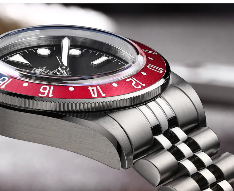 ADDIESDIVE Hot Sale GMT Movement Quartz Watch Stainless Steel Super Luminous 200M Diver Watches For Men AD2044 Relogio Masculino