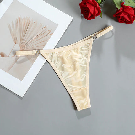 SexyLingerie  Women's Lingerie Underwear Seamless Satin Rhinestone Thong Skin-friendly Breathable Low Rised Diaments Briefs G St