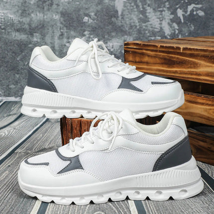 VEAMORS Unisex Mesh Running Shoes Lightweight Breathable Sports Sneakers Elastic Soft Sole Footwear for Walking Gym Fitness PlatiNum