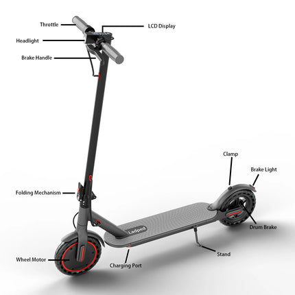 Monopattino Elettrico Pieghevole per Adulti con Sedile e Borsa Portaoggetti, 350W 36V 5.2Ah, 30 km/h, 25 km di Autonomia, Controllo APP, E-Scooter per Pendolari - Disponibile in Magazzino UE