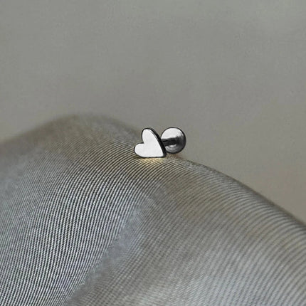 AIDE Heart Round Ball Flat Helix Piercing Earring 925 Sterling Silver Ear Studs Geometric Zircon Exquisite Trinket Studs Aretes PlatiNum