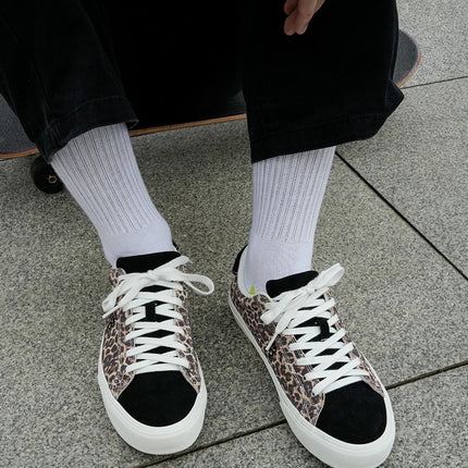 Goluck Classics Sneakers Stylish Leopard Vulc Skateboard Shoes Shock Absorption Encapsulated Men&Women Durable Comfortable Spo