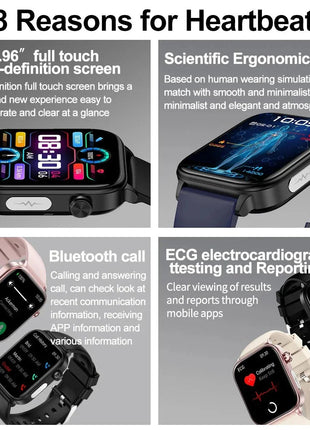 2025 Nuovo AI Diagnosi Lipidi nel sangue Acido urico Test di composizione corporea Smart Watch per uomo ECG + PPG Chiamata Bluetooth Salute Smartwatch platinumshop