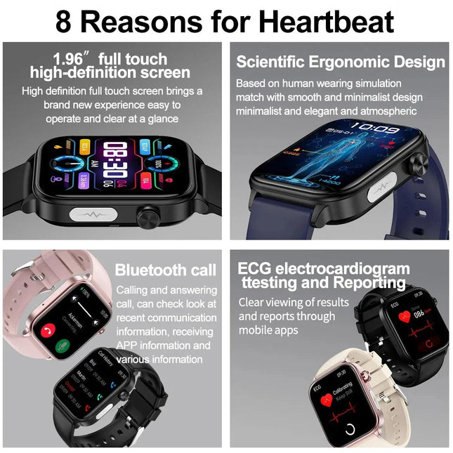 2025 Nuovo AI Diagnosi Lipidi nel sangue Acido urico Test di composizione corporea Smart Watch per uomo ECG + PPG Chiamata Bluetooth Salute Smartwatch platinumshop