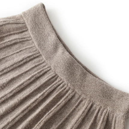 TLOML New Women's 100% Merino Wool Knitwear Wool Skirt Autumn Winter Long Pleated Skirt Grace Soft Warm Comfy Chic Dress Skirt PlatiNum