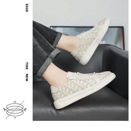 2026 Sneakers Casual Mens Designer Easy Matching Luxury Board Shoes Fashion Split Leather Flat Platform Gym Shoes