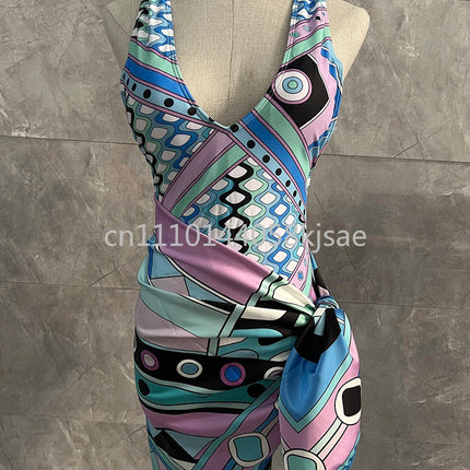 Costumi da bagno di lusso da donna con foulard, set bikini con foulard, abbigliamento da spiaggia platinumshop