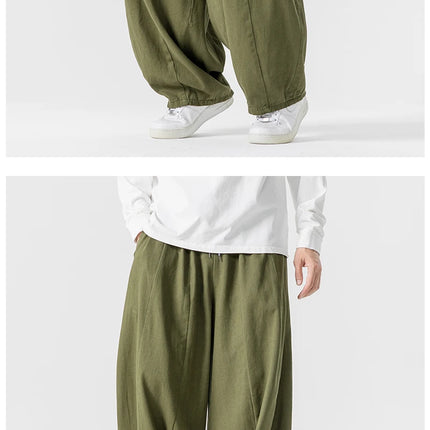 Pantaloni casual da uomo autunno stili giapponesi pantaloni lanterna da uomo caldi vintage larghi pantaloni da uomo oversize moda streetwear