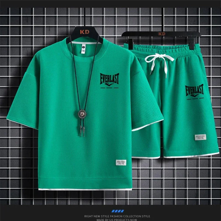 Abito estivo da uomo T-shirt da uomo girocollo di alta qualità Pantaloncini da 2 pezzi che corrono a