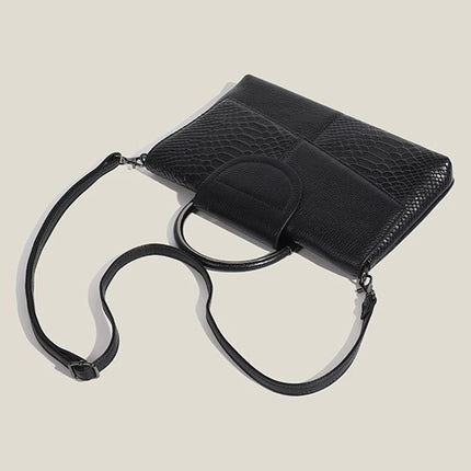Female Shoulder Messenger Bags Casual Crossbody Bag Black PU Leather 2024Trend Women Stone Print Chain Envelope Clutch Purses PlatiNum