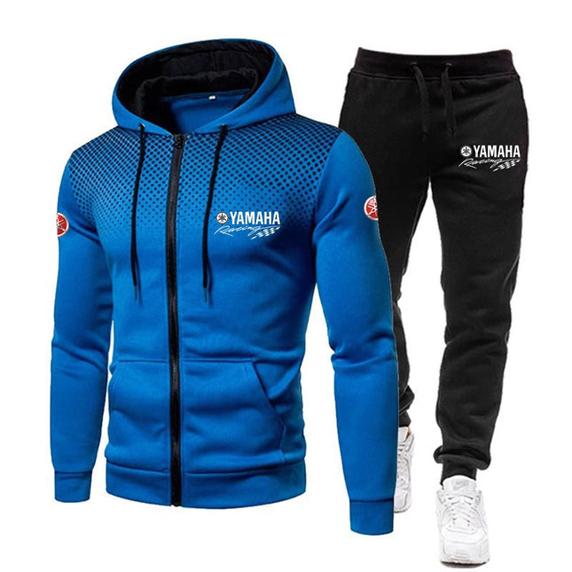 The popular Yamaha logo two-piece men's sportswear for 2025, running clothes, sportswear, hooded sweatshirt, zipper sweatshirt, PlatiNum