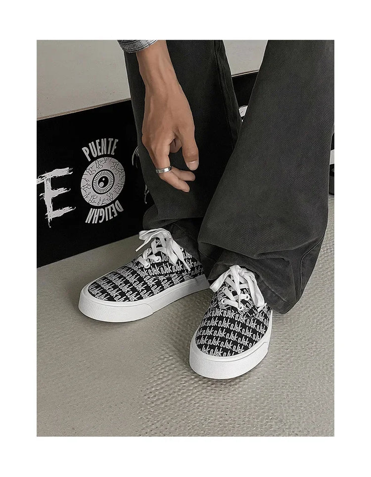 Designer Canvas Casual shoes for men  Flats Vulcanized Shoes Original printed sneakers male Skateboard street shoes men Tennis