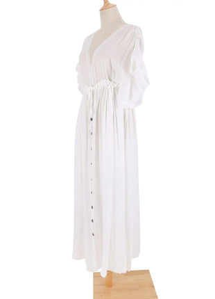 Costume da bagno donna taglie forti copricostume con scollo a V profondo costume da bagno Bikini Coverup abito lungo Kimono caftano diviso platinumshop