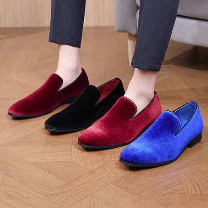 Nuove Scarpe Eleganti da Uomo in Pelle Nera, Blu e Rossa, Mocassini da Guida, Scarpe Formali da Cerimonia e Matrimonio, Calzature da Cerimonia