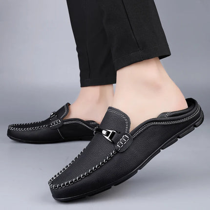 Mocassini in vera pelle Moda uomo Design Mocassino Slip on Soft Flats All-match Scarpe casual Calzature da barca fatte a mano per uomo adulto