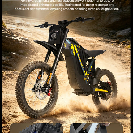 Bicicletta Elettrica da Montagna RICH BIT V9 Ultra, 48V 1500W (Picco 2500W), Batteria al Litio 20Ah, E-Bike ad Alta Velocità 60KM/H, Freno a Disco Idraulico, Bicicletta Fuoristrada a Lunga Autonomia
