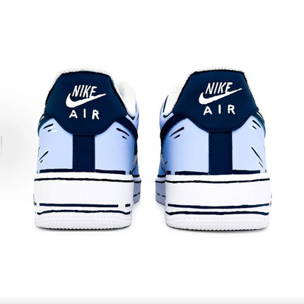 Scarpe da ginnastica personalizzate Nike Air Force 1 Sogno romantico Stile comico Linea disordinata Design Coppia Scarpe abbinate Scarpe da skate basse unisex platinumshop