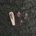20PCS Alloy Dark Gothic Style Cross Skull Nail Art Decoration Punk Spider Web Coffin Nail Charm Accessories for DIY Crafts