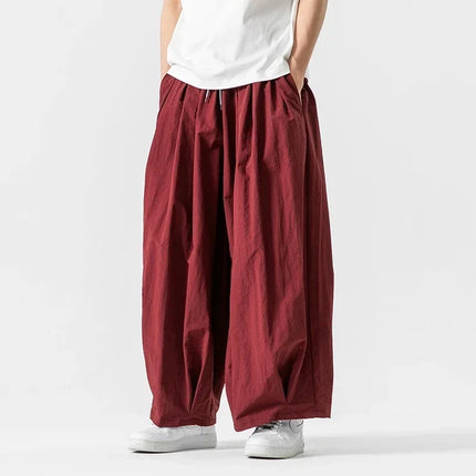 Pantaloni cargo da uomo Pantaloni casual stile giapponese Harajuku Moda allentata maschile Harem Pantaloni a gamba larga in vita elastica Uomo Nuovo streetwear