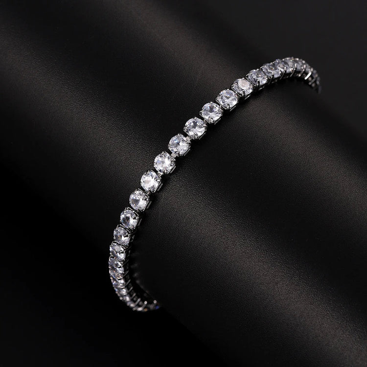 4mm Micro-inlaid Zircon Tennis Bracelet for Women 2025 New Men Bracelet Homme Jewelry Accessories Wholesale PlatiNum