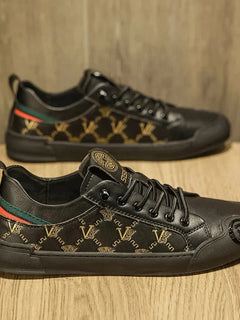 European Station Leather Fashion Men's Sneakers Men Shoes Man Embossed All Fashion Leather Red Casual Shoes for Men Men Shoes