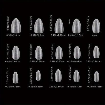Box of 330 Short Almond Nail Tips - Upgraded Matte Gel Nail Stickers, No File, Pre-Shaped Full Coverage Short Almond Nails