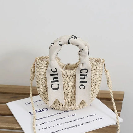 Woven Rattan Beach Bag, Women's Summer Bag, Shoulder Bag, Basket Bag, Single Shoulder Bag, Soft Polyester Material