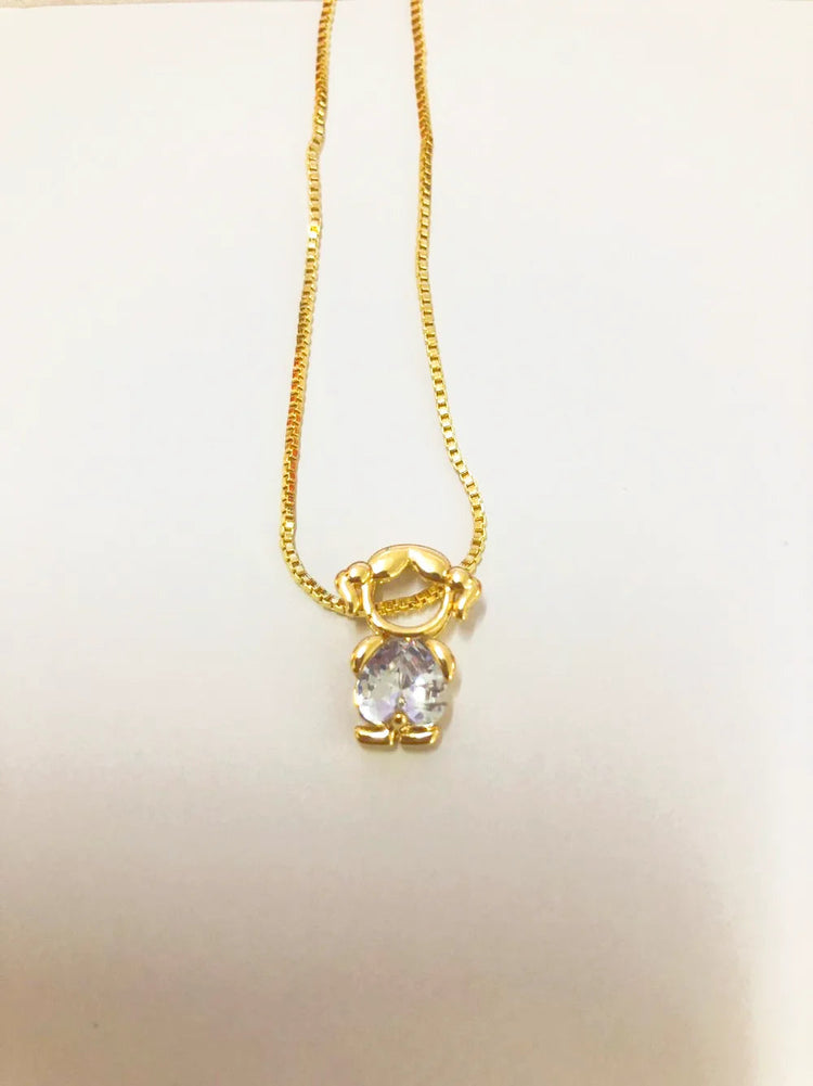 Nidin Fashion Cute Girls Boys Pendant Necklaces For Women Heart Shape Crystal Zircon Charm Clavicle Chain Jewelry Birthday Gifts PlatiNum