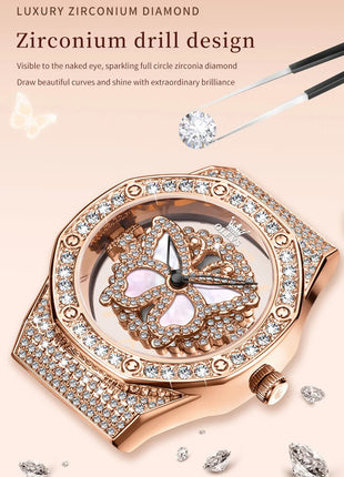 OLEVS 9996 Orologio Elegante di Lusso da Donna, Orologio al Quarzo Scheletrato, Impermeabile, con Quadrante Luminoso e Diamanti, Regalo Originale platinumshop