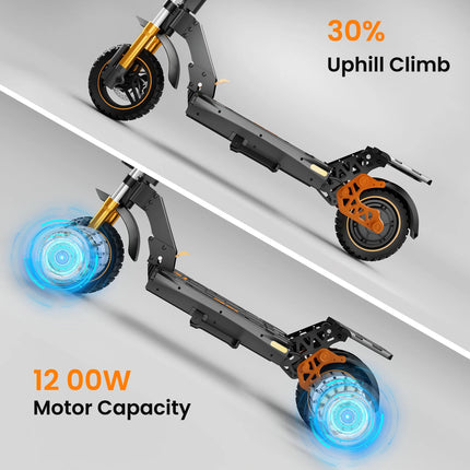 Monopattini elettrici M5 Pro W, batteria 48V 20.8Ah, autonomia 80 km, freni idraulici pieghevoli, con sella e bagagliaio