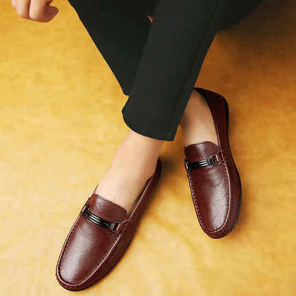 Eleganti Mocassini Estivi in Pelle per Uomo, Scarpe Casual alla Moda, Leggere e Antiscivolo, Slip-on, Scarpe da Passeggio Primaverili ed Estive