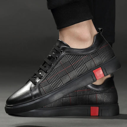 Fashion Trendy Skateboarding Shoes Men Leather Sneakers Casual Shoes Luxury Brand Designers